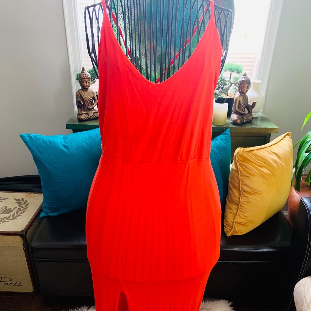 Orange, Spaghetti Strap, Racer back Maxi😙
